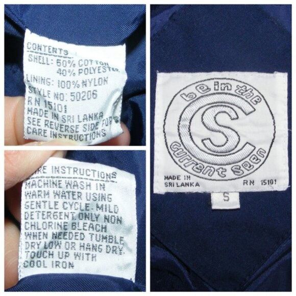 Vintage Windbreaker, S, Nautical, Snap front, Navy/White/Red, Pockets, Long slv - Picture 8 of 8